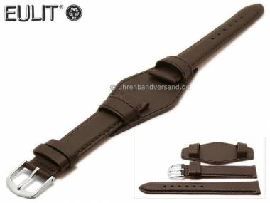 Watch band 18mm dark brown EULIT with leather padding - Bild vergr��ern 