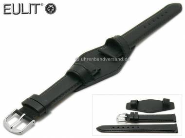Watch band 18mm black  EULIT with leather padding - Bild vergr��ern 