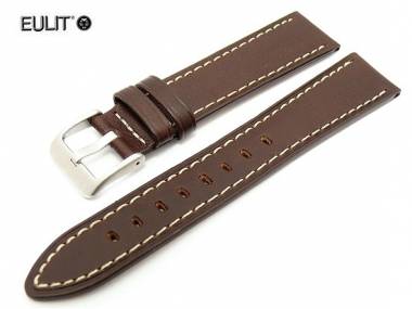 Watch band 24mm dark brown EULIT -Zeppelin- white stitching - Bild vergr��ern 