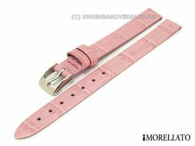 Watch strap 06mm light pink -Thin Alligator Calf- alligator grain without stitching by MORELLATO - Bild vergr��ern 