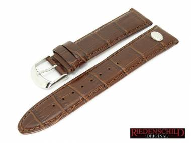 Watch band for Riedenschild 20mm dark brown croco grain with logo - Bild vergr��ern 