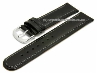 Watch band 22mm black by Birkenstock saddle leather light stitching - Bild vergr��ern 