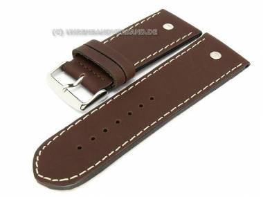 Watch strap 32mm dark brown Birkenstock -Chrono Matt- smooth surface with adornment screw - Bild vergr��ern 