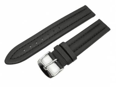 Watch band 18mm black smooth surface padded and raised Original Marburger - Bild vergr��ern 