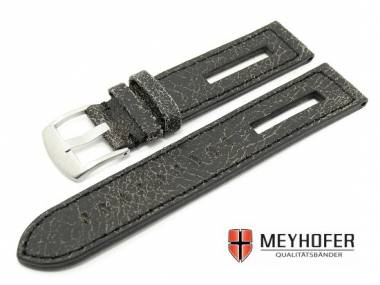 Watch band -Sevilla- 18mm black used look  by MEYHOFER - Bild vergr��ern 