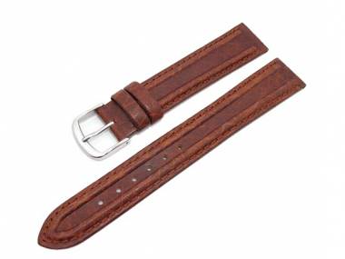 Watch band 20mm brown by Herzog -Dynamic- lightly padded and raised - Bild vergr��ern 