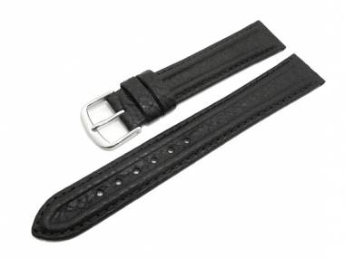 Watch band 18mm black by Herzog -Dynamic- lightly padded and raised - Bild vergr��ern 