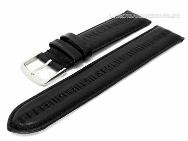 Watch band 20mm black genuine EEL matt (width of buckle 20 mm) - Bild vergr��ern 