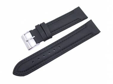 watch band 20mm black by Herzog -Chrono- waterproof double stitching - Bild vergr��ern 