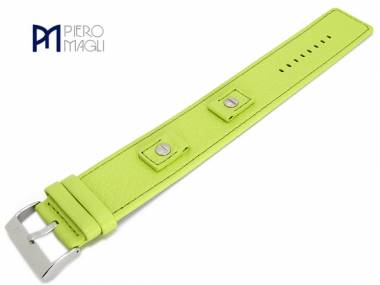Watch band with leather pad -Vera- suitable for 14-16-18mm green grained surface by Piero Magli - Bild vergr��ern 
