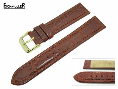 Watch band 22mm brown Croco Grain by Eichmueller - Bild vergr��ern 