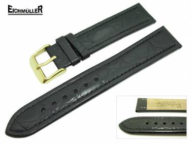 Watch band 18mm black Croco Grain by Eichmueller - Bild vergr��ern 