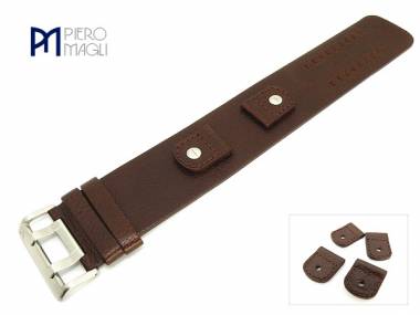 Watch band with leather pad -Rugatto- suitable for 18-20-22mm dark brown by Piero Magli - Bild vergr��ern 