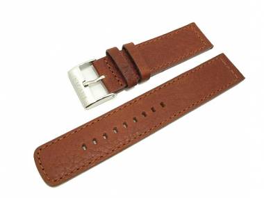 Watch band 24mm brown by Herzog -Pilot- grained surface - Bild vergr��ern 