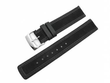Watch band 18mm black by Herzog -Balance- velvety, double stitching - Bild vergr��ern 