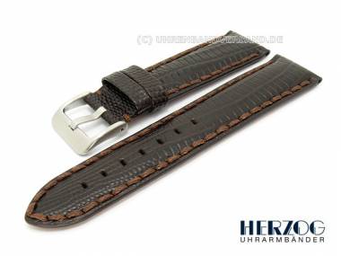 Watch band 22mm dark brown by Herzog -Teju-Sport- teju grain robust hand stitched - Bild vergr��ern 