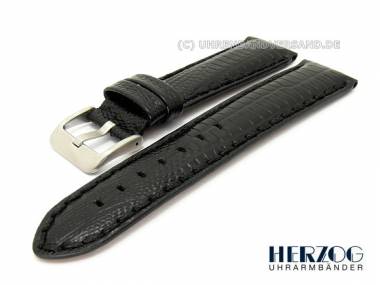 Watch band 20mm black by Herzog -Teju-Sport- teju grain robust hand stitched - Bild vergr��ern 