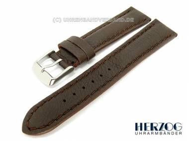 Watch band 20mm dark brown genuine deer by Herzog -Deer Chrono- fine grained surface - Bild vergr��ern 