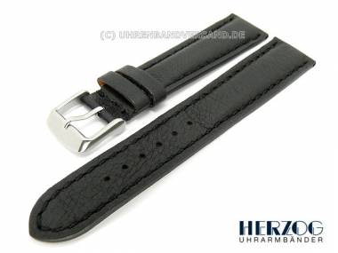 Watch band 18mm black genuine deer by Herzog -Deer Chrono- fine grained surface - Bild vergr��ern 