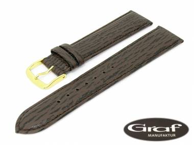 Watch band -Ocean- 20mm dark brown genuine shark by Graf (width of buckle 18 mm) - Bild vergr��ern 