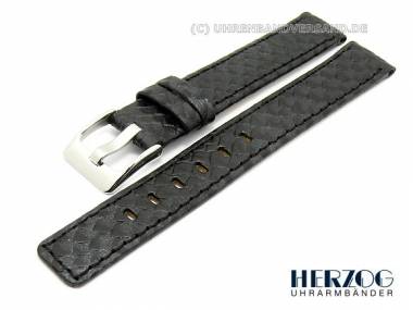 Watch band -python- 14mm black by Herzog python grain stitched - Bild vergr��ern 