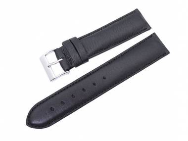 Watch band 18mm black genuine deer by Herzog -Cervo- fine grained surface - Bild vergr��ern 