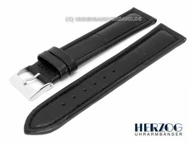 Watch band 18mm black by Herzog -Chronos- alligator grain (Louisiana) - Bild vergr��ern 