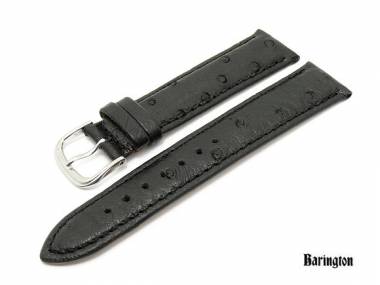 Watch band 16mm black by Barington genuine ostrich stitched - Bild vergr��ern 