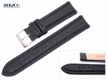 Watch band 18mm black Herzog -Buffalo- stitched - Bild vergr��ern 