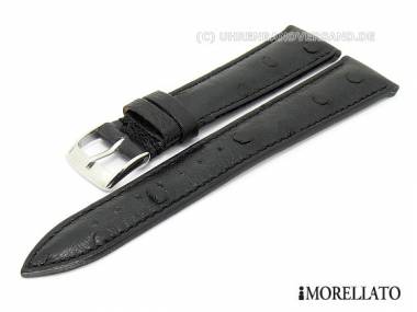 Watch strap -Struzzo- 20mm black genuine ostrich Felsina by MORELLATO (width of buckle 16 mm) - Bild vergr��ern 