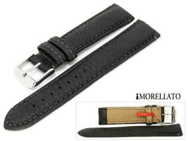 Watch strap 22mm black -Cervo- genuine deer grained surface soft by MORELLATO - Bild vergr��ern 