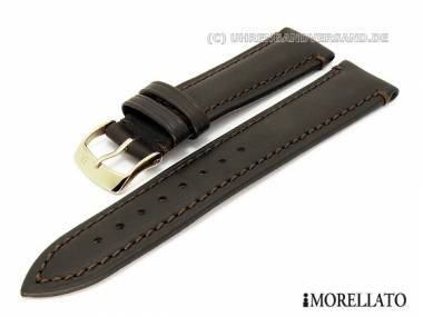 Watch strap -Boccioni- 22mm dark brown smooth surface antique look MORELLATO - Bild vergr��ern 