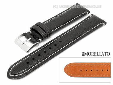 Watch strap -Rousseau- 22mm black genuine buffalo grained surface MORELLATO - Bild vergr��ern 