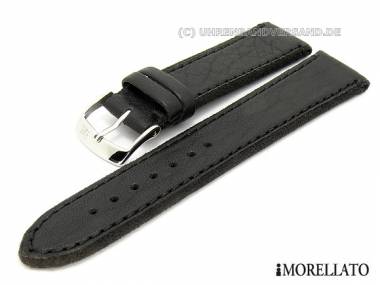 Watch strap -Gauguin- 18mm black steer leather grained surface by MORELLATO - Bild vergr��ern 