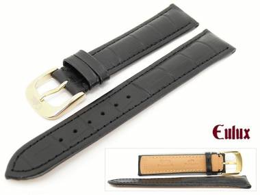 Watch band 22mm black EULUX  -Michelangelo- alligator grain robust - Bild vergr��ern 