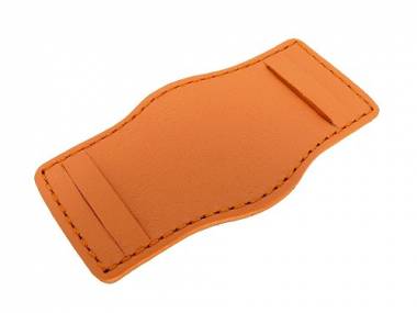 Leather pad 16-18mm orange stitched - Bild vergr��ern 