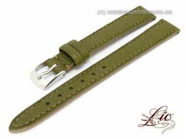 Watch strap -Madras- 12mm olive genuine goat leather grained from Lic (width of buckle 10 mm) - Bild vergr��ern 