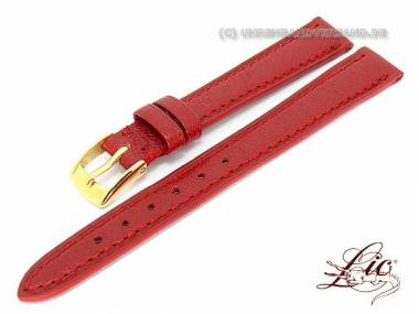 Watch strap -Madras- 12mm red genuine goat leather grained surface from Lic (width of buckle 10 mm) - Bild vergr��ern 