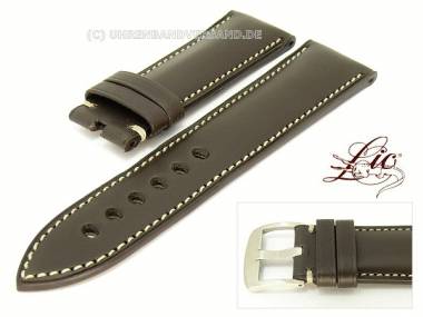 Watch strap -Eco PNR- 26mm dark brown smooth surface from Lic (width of buckle 24 mm) - Bild vergr��ern 