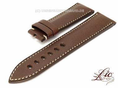Watch strap -Russia PNR- 26mm dark brown granular surface by Lic (width of buckle 24 mm) - Bild vergr��ern 