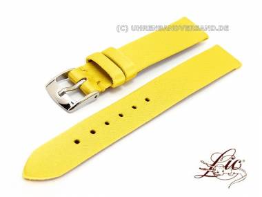 Watch strap XS 14mm yellow smooth silk upper without stitching from Lic (width of buckle 12 mm) - Bild vergr��ern 
