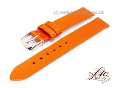 Watch strap XS 14mm orange smooth silk upper without stitching from Lic (width of buckle 12 mm) - Bild vergr��ern 