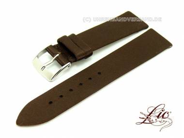 Watch strap XS 20mm dark brown smooth silk from Lic (width of buckle 16 mm) - Bild vergr��ern 