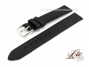 Watch strap XS 14mm black smooth silk upper without stitching from Lic (width of buckle 12 mm) - Bild vergr��ern 