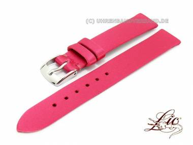 Watch strap XS 14mm pink smooth silk upper without stitching from Lic (width of buckle 12 mm) - Bild vergr��ern 
