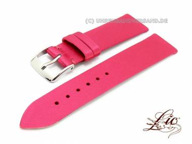 Watch strap XS 20mm pink smooth silk upper without stitching from Lic (width of buckle 16 mm) - Bild vergr��ern 
