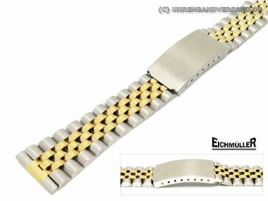 Watch band 20mm stainless steel dual tone Jubilee Style partly polished from Eichmueller - Bild vergr��ern 