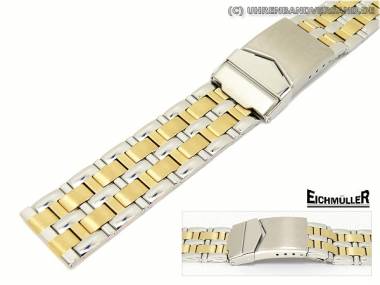 Watch band 20mm stainless steel dual tone elegant partly polished from Eichmueller - Bild vergr��ern 