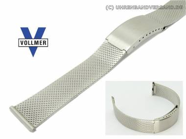 Watch band stainless steel 20mm mesh satin finish deployant clasp from Vollmer - Bild vergr��ern 