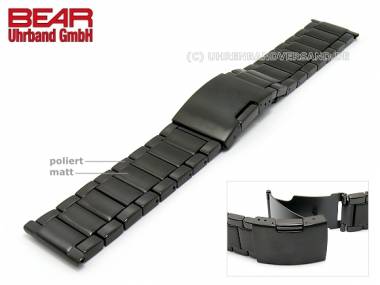 Stainless steel band 24mm black partly polished from BEAR - Bild vergr��ern 